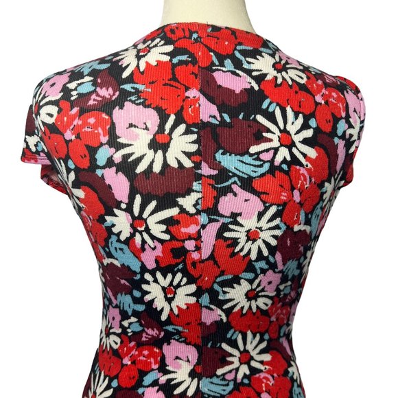 Free People Key To Your Heart Floral Mini Dress in Black Combo Size Small - Picture 10 of 12
